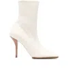 Alaïa Soft Square Boots In Leather In White