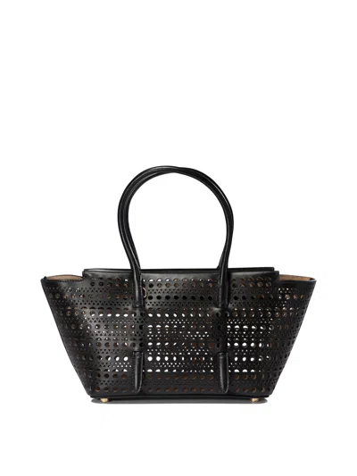 Alaïa Alaia Noir Vienne Mina 20 Cut-out Leather Top-handle Bag In Black