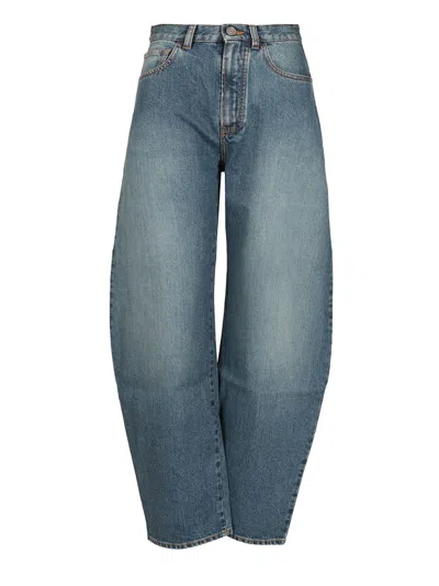 Alaïa New Round Pants Jeans Blue