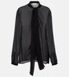 Alaïa Tie-neck Georgette Blouse In Noir Alaia
