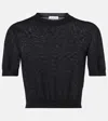 Alaïa Cropped Cashmere Top In Noir Alaia