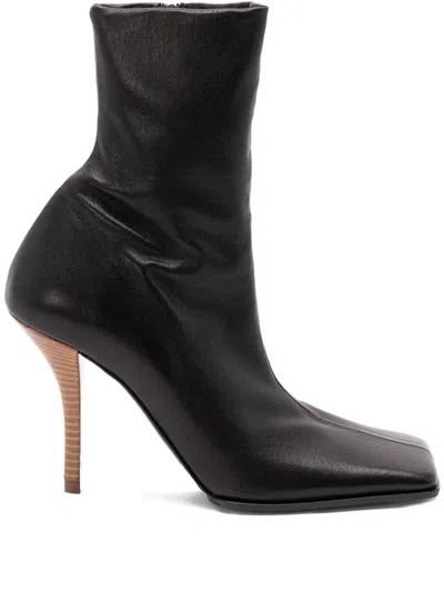 Alaïa Alaia Noir Leather Ankle Boots 90 In Multi