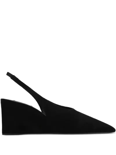 ALAÏA ALAIA NOIR LEATHER SLINGBACKS 75