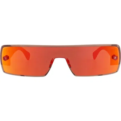 Alaïa Novelty 99mm Polarized Shield Sunglasses In Orange