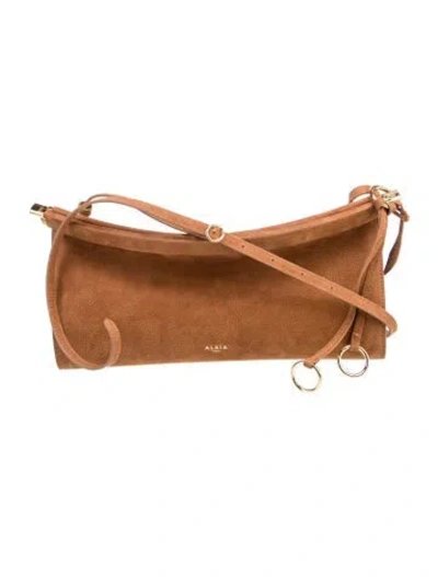 Pre-owned Alaïa Nubuck Le Click Medium In Brown