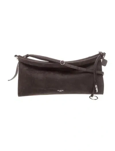 Pre-owned Alaïa Nubuck Le Click Medium In Brown
