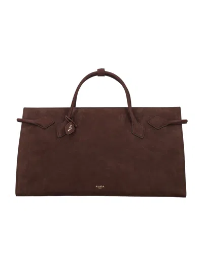 Alaïa Alaia Le Teckel Tote Bag In Brun Fonce