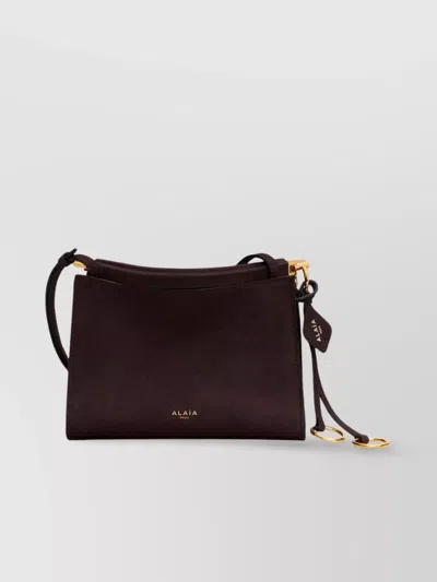 Alaïa Nubuck Small Square Bag With Gold-tone Hardware