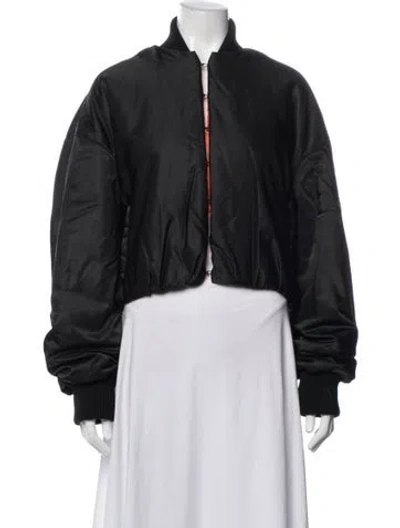Pre-owned Alaïa Nylon Bomber Jacket In Black