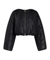 Alaïa Nylon Pleated Bomber In Black