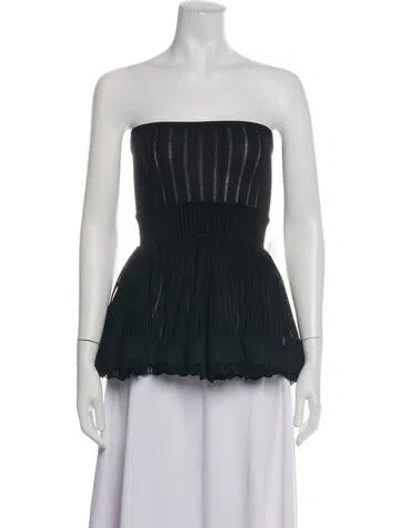 Pre-owned Alaïa Nylon Strapless Top W/ Tags In Black