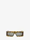Alaïa Rectangular Mask Sunglasses Tortoiseshell Pattern Frame In Metallic
