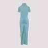 Alaïa Ruched Stretch-jersey Midi Dress In Blue