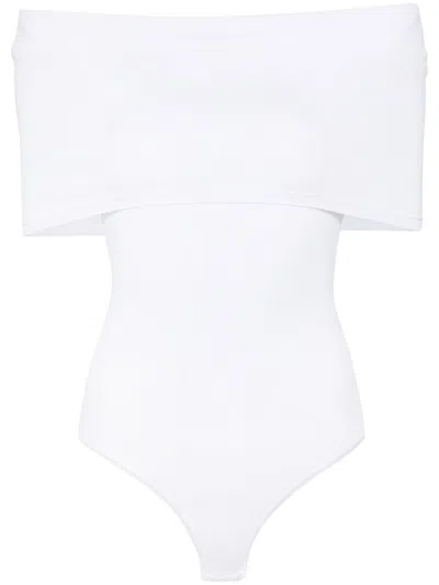 Alaïa Off-shoulder Bodysuit In Blanc For Women In White
