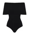 Alaïa Off-shoulder Knitted One-piece Tights In Black
