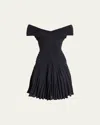 Alaïa V-neck Midweight Knit Wool Mini Dress Clothing In Multicolor