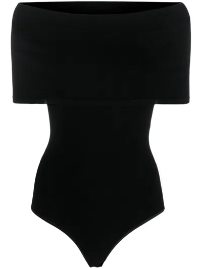 Alaïa Off-the-shoulder Body Bodsuit In Noiralaia For Women In Black