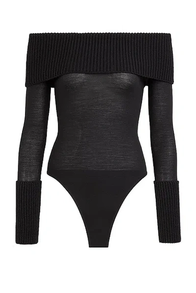 Alaïa Off The Shoulder Bodysuit In Noir Alaia