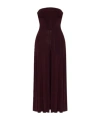 Alaïa Womens Bordeaux Strapless Flared Stretch-woven Jumpsuit In Red