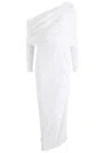 Alaïa Off-the-shoulder Plissé Maxi Dress In White