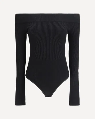 Alaïa Off-shoulder Bodysuit In Black