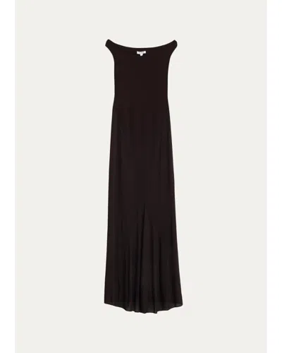 Alaïa Off-shoulder Maxi Dress In Brown