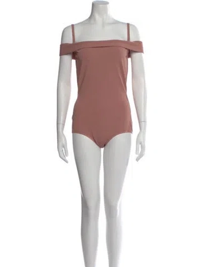 Pre-owned Alaïa Off-the-shoulder Sleeveless Bodysuit W/ Tags In Pink