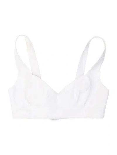 Pre-owned Alaïa Off-the-shoulder Sleeveless Sports Bra In White