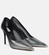 Alaïa 90 Ombré Leather Mesh Pumps In Metallic