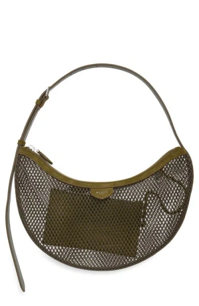 Alaïa One Piece Demi Lune Fishnet & Suede In Brown