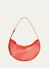 Alaïa One Piece Red Mesh Bag In 319 Orange Sangui