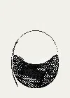Alaïa One Piece Demi Perforated Shoulder Bag In Leather And Nylon In 999 Noir