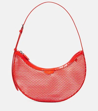 Alaïa One Piece Red Mesh Bag In 319 Orange Sangui