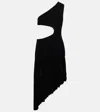 Alaïa One-shoulder Cutout Midi Dress In Black
