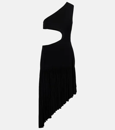 Alaïa One-shoulder Cutout Midi Dress In Black