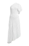 Alaïa One-shoulder Ray-knit Wool Midi Dress In White