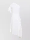 Alaïa Asymmetric Ray Ribbed One-shoulder Midi Dress In White