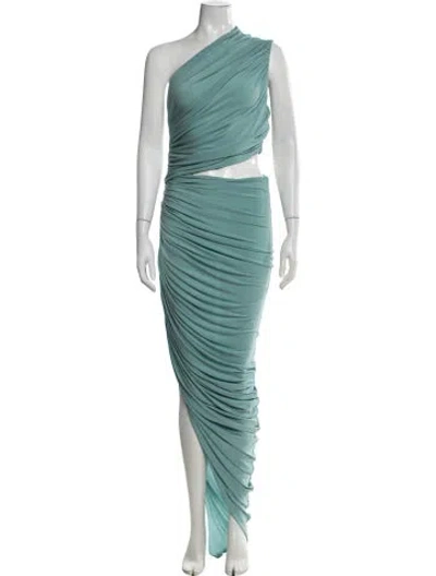 Pre-owned Alaïa One-shoulder Long Dress W/ Tags In Green