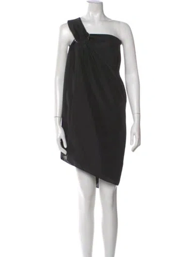 Pre-owned Alaïa One-shoulder Mini Dress In Black