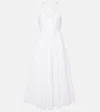 Alaïa Open-back Cotton Poplin Midi Dress In White