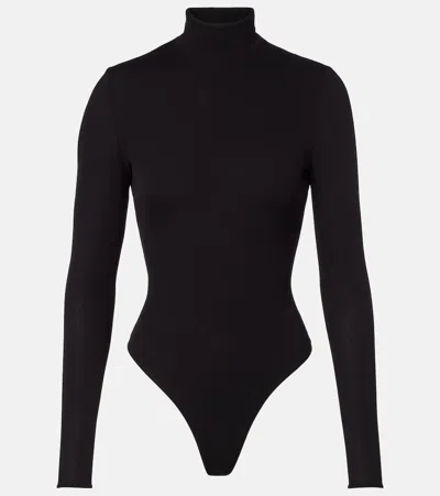 Alaïa Open-back Jersey Bodysuit In Black