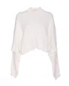 Alaïa Open-back Pullover In Cotton And Linen Knit In White