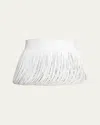 Alaïa Threaded Leather Belt In Blanc Nacre