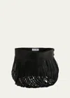 Alaïa Open Fringe Leather Skirt Belt In Noir Alaia