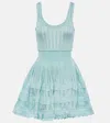 Alaïa Crinoline Mini Dress In Green