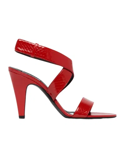 Alaïa Open Toe Heeled Sandals In Red