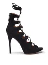 Alaïa Open Toe Suede Sandals With Heel Alaia