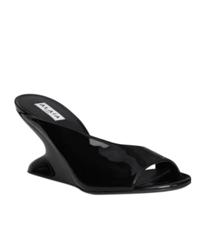 Alaïa Open Toe Wedge Sandals In Black