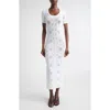 Alaïa Python Lace Knit Midi Dress In White