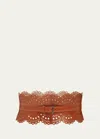 Alaïa Openwork Wide Leather Vienne Corset Belt In Cognac